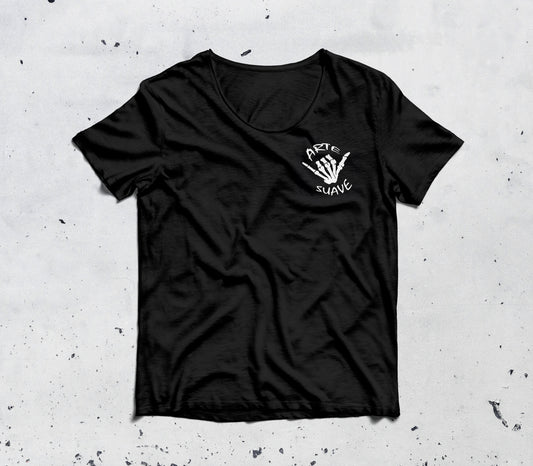 Camiseta Negra “Arte Suave” – Skeleton Shaka